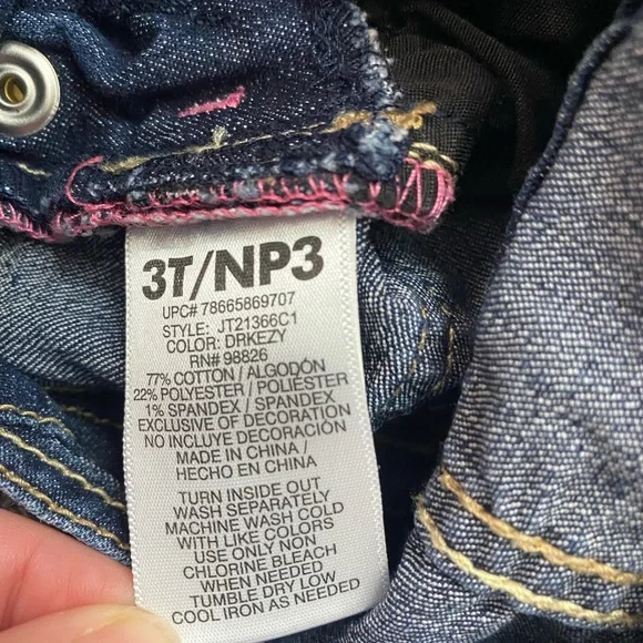 Jordache Dark Blue Kids Denim Overalls with Button Accents Size 3T - Picture 7 of 7